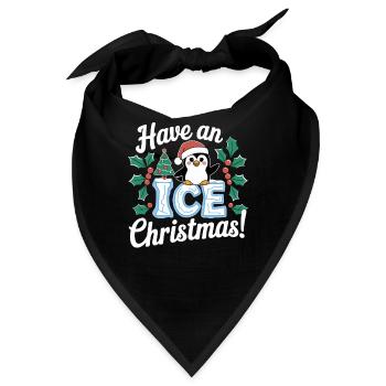 Hab Einen Eisigen Weihnachtszeit Pinguin - Bandana - Schwarz - Vorne