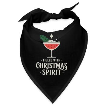 Filled With Christmas Spirit Cocktail Kunst - Bandana - Schwarz - Vorne