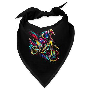 Motocross Motorradfahrer Motorradfahren Offroad Po - Bandana - Schwarz - Vorne