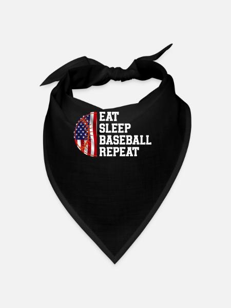 Baseball Sport Baseballspieler Pitcher Catcher USA - Bandana - Schwarz - Vorne