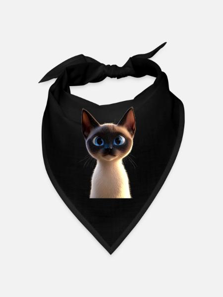Siamkatze Siam Katze Siamese Cat Siamesen Katzen - Bandana - Schwarz - Vorne