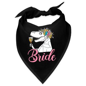 Braut Brautparty Bachelorette Dinosaurier - Bandana - Schwarz - Vorne