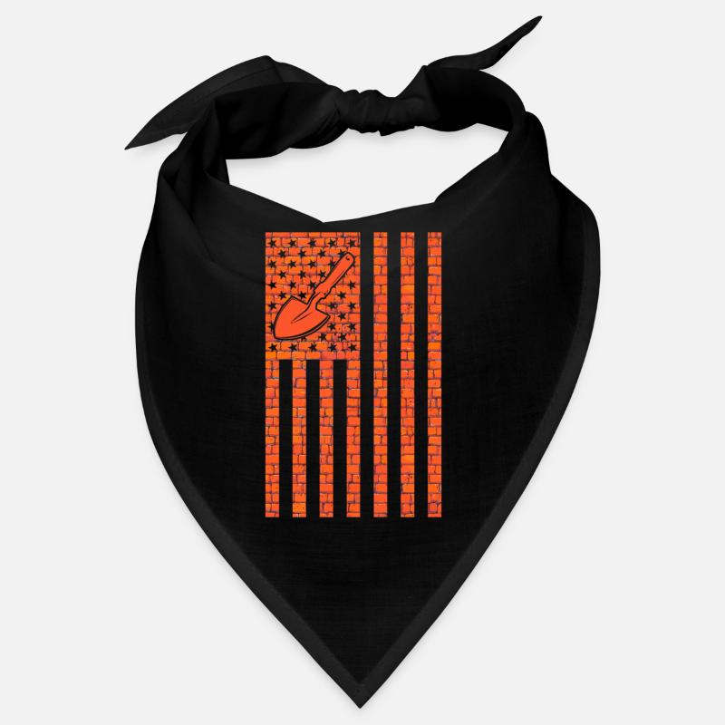 Bricklayer American Flag, brickmason brick masonry Bandana