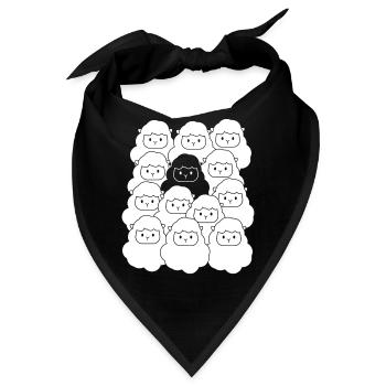 Süßes Schaf Schafherde Wolle - Bandana - Schwarz - Vorne