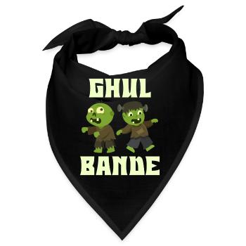 Halloween Kostüm Kinder GHUL BANDE Lustiges - Bandana - Schwarz - Vorne