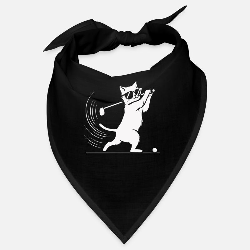Chat avec des lunettes de soleil jouant au golf Bandana