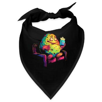 Kartoffel Couch Popcorn Popart - Bandana - Schwarz - Vorne