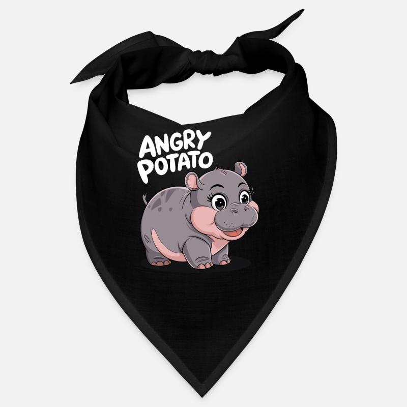 Moo Deng Hippopotame drôle 'Patate en colère' Bandana
