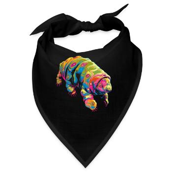 Bärtierchen Wasserbär Mikrobiologie Popart - Bandana - Schwarz - Vorne
