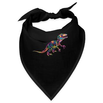 Velociraptor Dinosaurier Popart - Bandana - Schwarz - Vorne