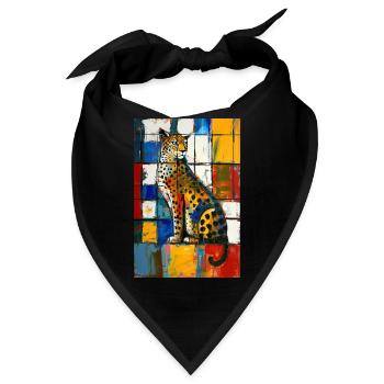 Leopard - Bandana - Schwarz - Vorne