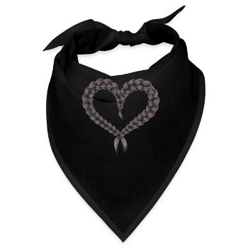 Zopf Herz Zopfmuster Rahmen - Bandana - Schwarz - Vorne
