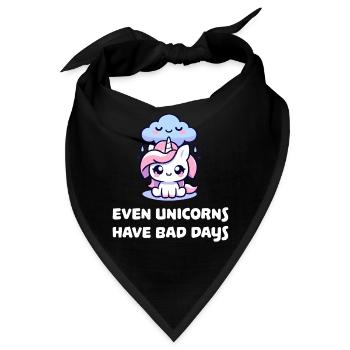 even unicorns have bad days - Bandana - Schwarz - Vorne