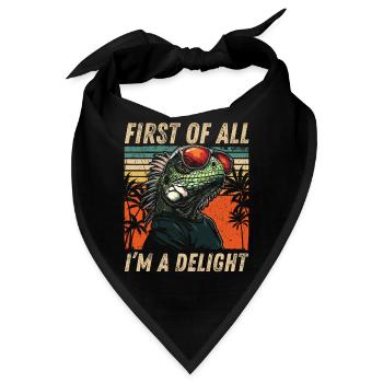 Buntes Iguana - Tropen Vintage Style - Bandana - Schwarz - Vorne