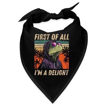 Sarkastisches Iguana - Bunter Tropen Stil - Bandana - Schwarz - Vorne