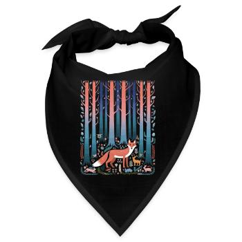 Wald Fuchs Märchenhafter Cottagecore - Bandana - Schwarz - Vorne