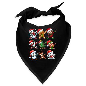 Dabbing Santa Elf Christmas Dance Squad Trendy - Bandana - Schwarz - Vorne