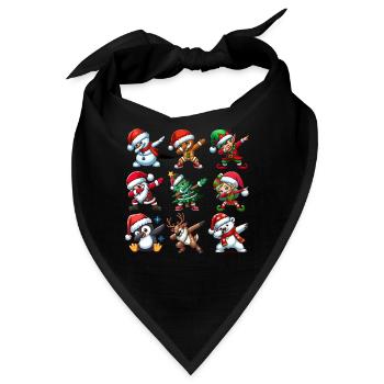 Dabbing Santa Elf Christmas Dance Squad Trendy - Bandana - Schwarz - Vorne