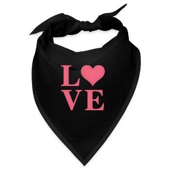 Liebe Herz - Bandana - Schwarz - Vorne