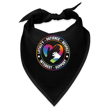 Loyalität Geduld Respekt Interesse Unterstützung - Bandana - Schwarz - Vorne