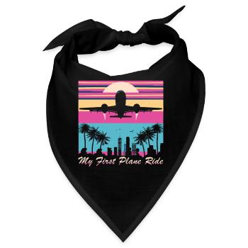 Meine Erste Flugreise Erstes Mal Fliegen - Bandana - Schwarz - Vorne