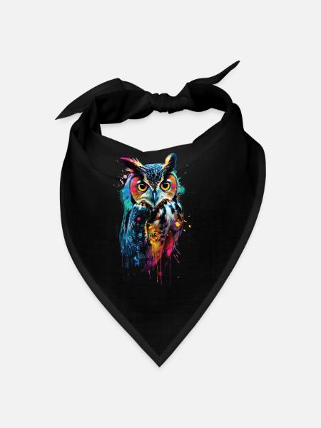 Eule - Bandana - Schwarz
