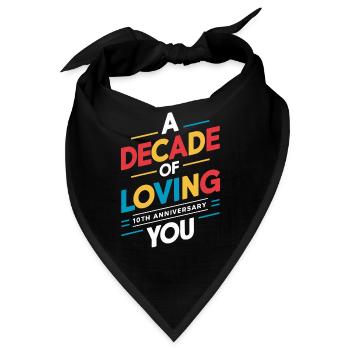Ein Jahrzehnt Der Liebe - 10. Hochzeitstag - Bandana - Schwarz - Vorne