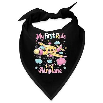 Meine Erste Flugreise Erstes Mal Fliegen - Bandana - Schwarz - Vorne