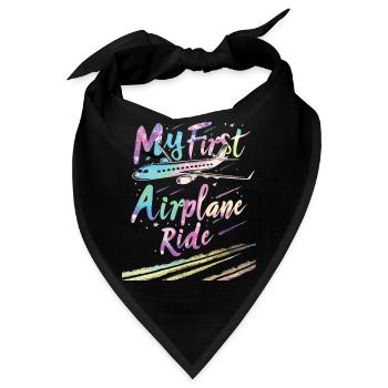 Meine Erste Flugreise Erstes Mal Fliegen - Bandana - Schwarz - Vorne