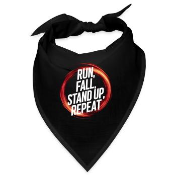 Lauf, Herbst, Aufstehen, Wiederholen - Bandana - Schwarz - Vorne