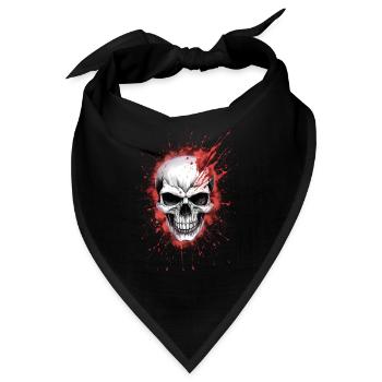 Unheimlicher Schädel mit Blut - Bandana - Schwarz - Vorne