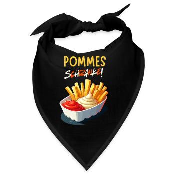 Pommes Schranke Ruhrgebiet Imbiss Wochenende Party - Bandana - Schwarz - Vorne