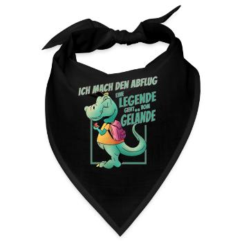 Ich mach den Abflug – T-Rex Kita Abgänger - Bandana - Schwarz - Vorne