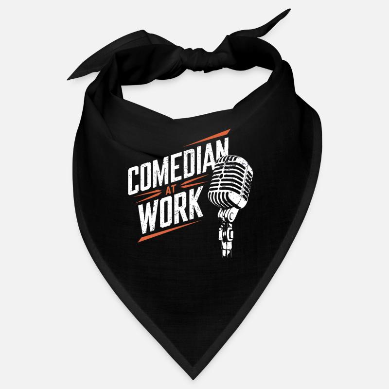 Comedian at work Microphone Stand up comedy Bandana
