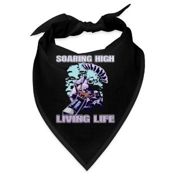Soaring High Living Life – Paragliding Design - Bandana - Schwarz - Vorne