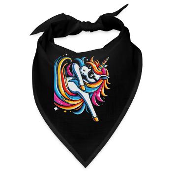 Regenbogen Einhorn mit Sonnenbrille Comic Kunst - Bandana - Schwarz - Vorne