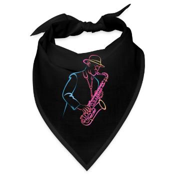 Einzigartiger Jazz-Saxophonist im Retro-Stil - Bandana - Schwarz - Vorne