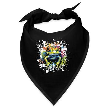Frosch Pop Art - Bandana - Schwarz - Vorne