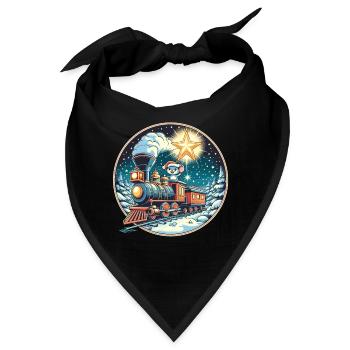 Weihnachten Maus Eisenbahn Modelleisenbahn Kinder - Bandana - Schwarz - Vorne