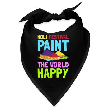 Holi Indien Holi Festival Happy Holi Fest - Bandana - Schwarz - Vorne