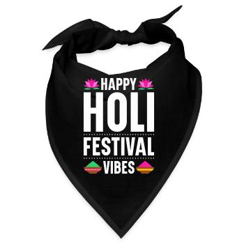 Holi Indien Holi Festival Happy Holi Fest - Bandana - Schwarz - Vorne