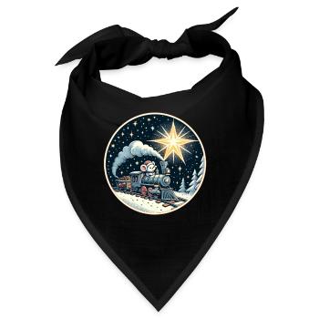 Weihnachten Weihnachtsmaus Modelleisenbahn Kinder - Bandana - Schwarz - Vorne