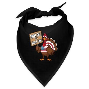 Lustiger Thanksgiving Truthahn - Bandana - Schwarz - Vorne