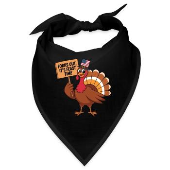 Lustiger Thanksgiving Truthahn - Bandana - Schwarz - Vorne