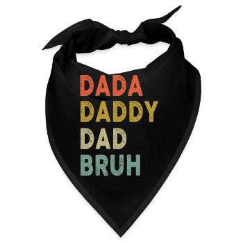 Dada Daddy Dad Bruh Father's Day Retro Vintage - Bandana - Schwarz - Vorne