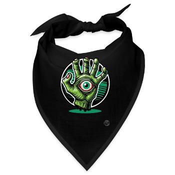 Grüne Zombie-Mutanten-Hand mit Auge - Bandana - Schwarz - Vorne