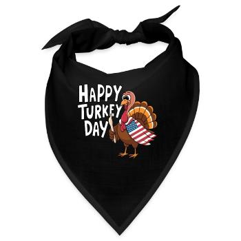 Lustiger Thanksgiving Truthahn - Bandana - Schwarz - Vorne