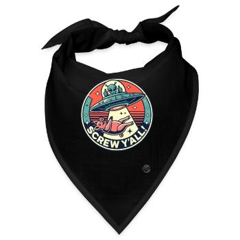 Alien-Entführung Schwein: Scheiß auf euch alle! - Bandana - Schwarz - Vorne