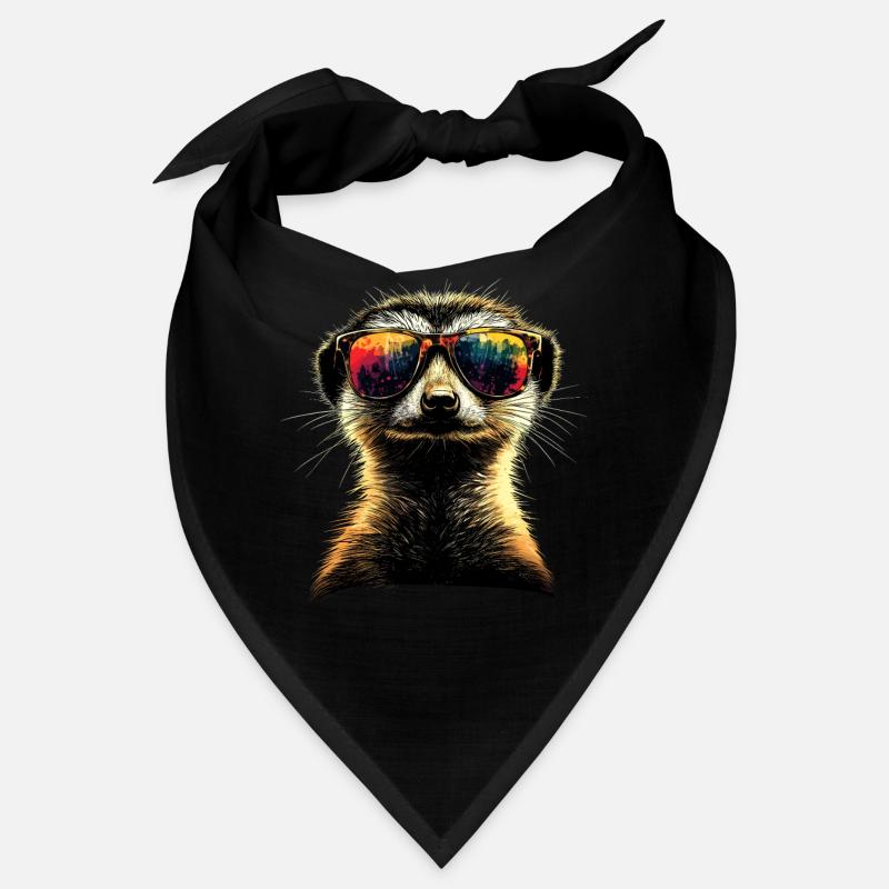 Erdmännchen Sonnenbrille Bunt Süßes Erdmännchen - Bandana - Schwarz