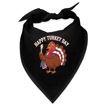 Lustiger Thanksgiving Truthahn - Bandana - Schwarz - Vorne